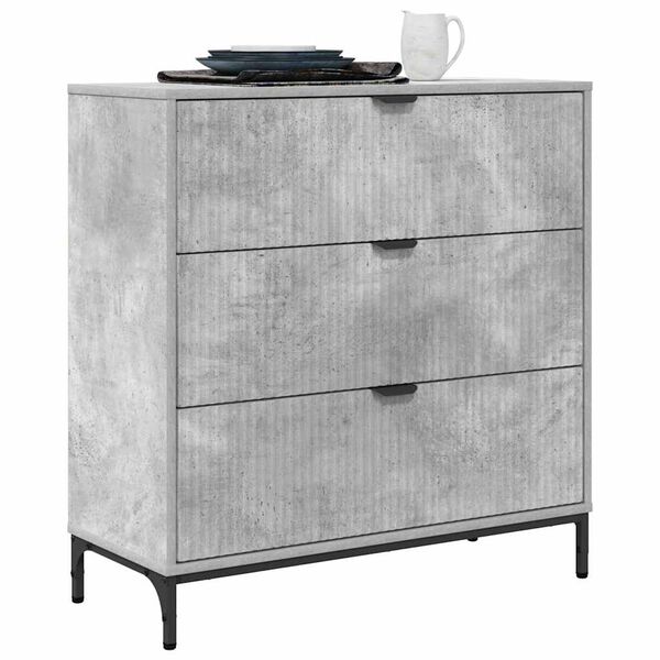 vidaXL Credenza Grigio cemento 79,5 x 33 x 82 cm Legno multistrato