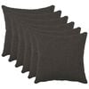 vidaXL Federa 6 pcs HEERLEN Grigio Scuro 30 x 30 cm Boucl&eacute;