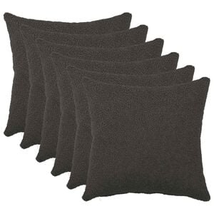 vidaXL Federa 6 pcs HEERLEN Grigio Scuro 30 x 30 cm Boucl&eacute;