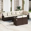 vidaXL Set di divani con cuscino 9 pcs Marrone e bianco polyrattan