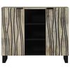 vidaXL Sideboard Bianco 90 x 33 x 75 cm legno massello di mango