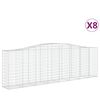 vidaXL Cesti Gabbioni ad Arco 8 pz 400x50x120/140 cm Ferro Zincato