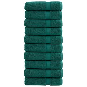 vidaXL Asciugamani da bagno Premium SOLUND 10 pz Verde 100x150 cm 600 g/m&sup2;