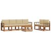 vidaXL Set di divani da esterno 7 pz Naturale e Beige