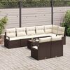 vidaXL Set Divano da Giardino 9 pcs Marrone e Crema polyrattan