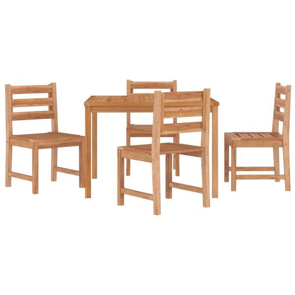 vidaXL Set da Pranzo per Giardino 5 pz in Legno Massello di Teak