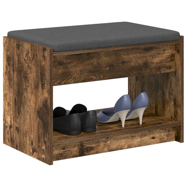 vidaXL Panca per ingresso Quercia Affumicata 63 x 38 x 45 cm