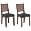 vidaXL Sedie da Pranzo con Cuscini 2pz Marrone Legno Massello di Hevea