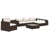 vidaXL Set Divani da Giardino 8 pz con Cuscini in Polyrattan Marrone