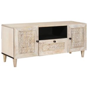 vidaXL Unit&agrave; TV con cassetto Bianco 105 x 33 x 46 cm Legno multistrato
