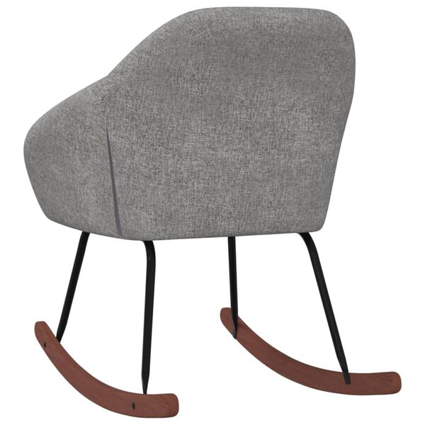 vidaXL Sedia a Dondolo Grigio Chiaro in Tessuto