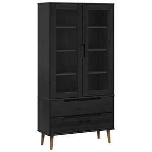 vidaXL Armadio in Vetro MOLDE 90 x 35 x 175 cm Legno Massello di Pino