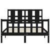 vidaXL Giroletto con Testiera Nero Double in Legno Massello
