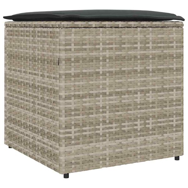 vidaXL Scatola per Cuscini Grigio chiaro 50 x 50 x 50 cm polyrattan