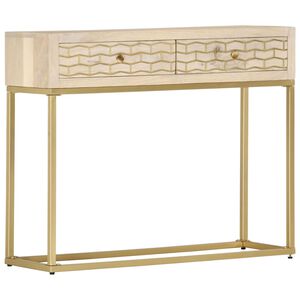 vidaXL Tavolo Consolle Oro 90x30x75 cm Legno Massello di Mango