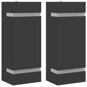 vidaXL Applique da Esterno 2 pz Nere in Acciaio Inossidabile
