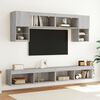 vidaXL Mobili TV a Muro con LED 6pz Grigio Sonoma Legno Multistrato