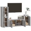 vidaXL Set di Mobili Porta TV 4 pz Grigio Sonoma in Legno Multistrato