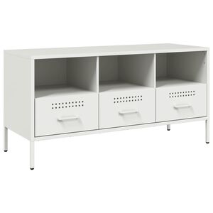 vidaXL Mobile TV Bianco 100,5x39x50,5 cm in Acciaio