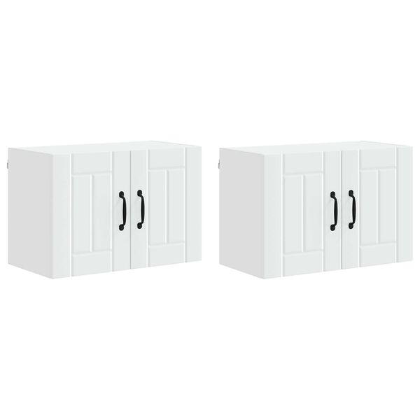 vidaXL Mobile da cucina 2 pcs Bianco 60 x 31 x 40 cm Legno multistrato