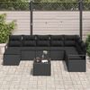 vidaXL Set Divano da Giardino 9 pcs Nero Poly Rattan