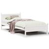 vidaXL Letto senza Materasso Bianco 75x190 in Legno Massello di Pino