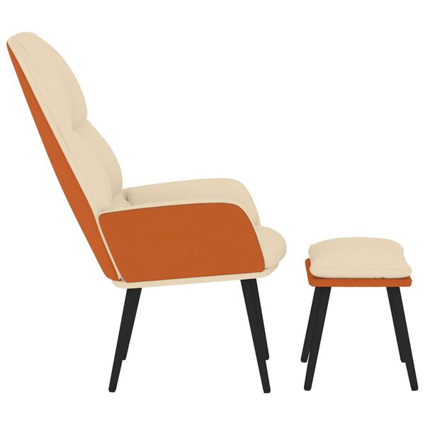 vidaXL Poltrona Relax con Poggiapiedi Bianco Crema in Tessuto