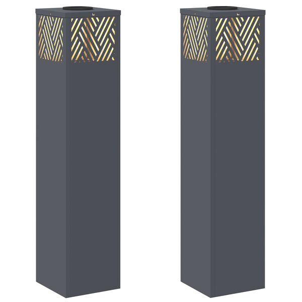 vidaXL Faro LED solare per sentieri 2 pcs Antracite