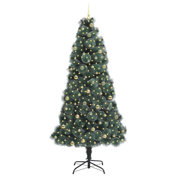 vidaXL Albero di Natale artificiale preilluminato con set di palline