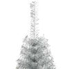 vidaXL Albero di Natale artificiale con luci integrate Argento 240 cm