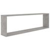 vidaXL Mensole Parete Cubo 4pz Grigio Cemento 100x15x30 cm Multistrato