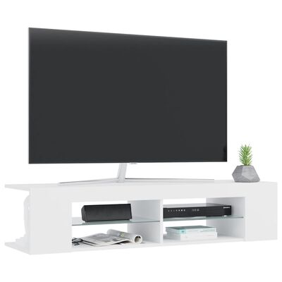 vidaXL Mobile Porta TV con Luci LED Nero Lucido 135x39x30 cm