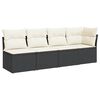 vidaXL Divano da Giardino con Cuscini a 4 Posti Nero in Polyrattan