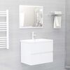 vidaXL Mobile con Lavabo Integrato Bianco Lucido in Legno Multistrato