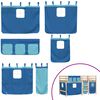 vidaXL Letto a Soppalco con Tende Bambini Blu 90x200 cm Massello Pino