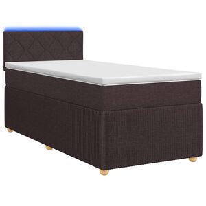 vidaXL Letto box spring con materasso Marrone Scuro 80 x 200 cm