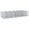 vidaXL Letto rialzato in gabbione 2 pz 300 x 100 x 60 cm Argento