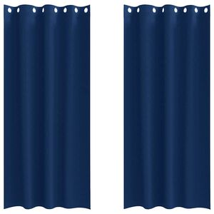 vidaXL Tende Blackout con Anelli 2 pz Blu Scuro 225 x 140 cm