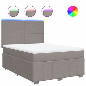 vidaXL Giroletto a Molle con Materasso Tortora 140x200 cm in Tessuto