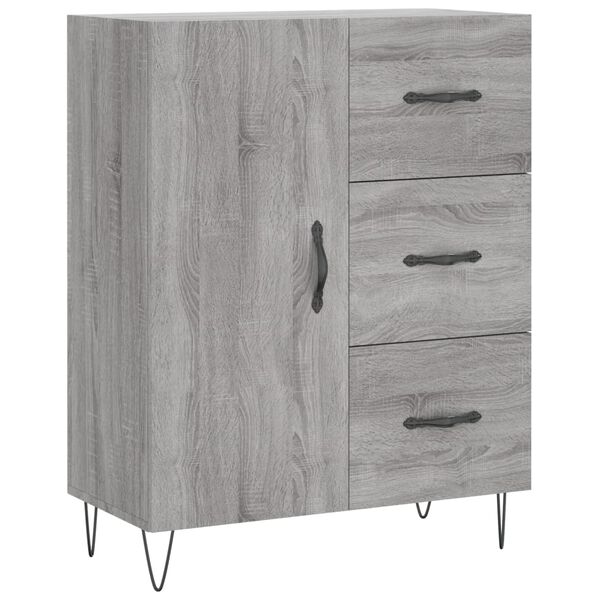 vidaXL Credenza Grigio Sonoma 69,5x34x90 cm in Legno Multistrato