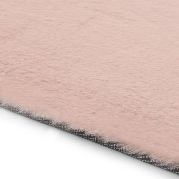 vidaXL Tappeto 160x230 cm Pelliccia di Coniglio Sintetica Rosa Antico