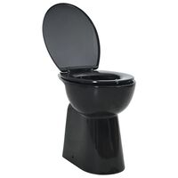 vidaXL WC Sospeso con Design Senza Bordi 7 cm Più Alto Ceramica Nera