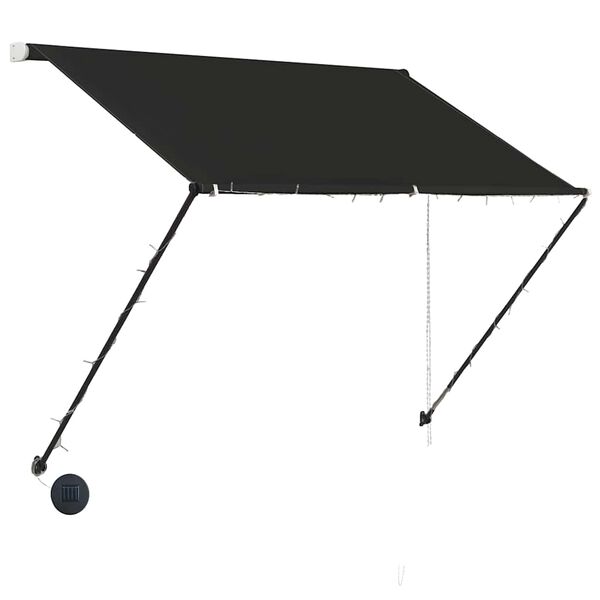 vidaXL Tenda da Sole Retrattile con LED 150x150 cm Antracite