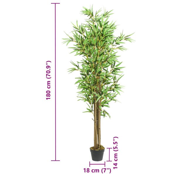 vidaXL Albero Bambù Artificiale 1288 Foglie 180 cm Verde