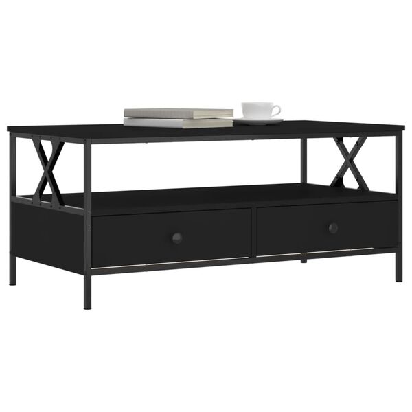 vidaXL Tavolino da Salotto Nero 100x51x45 cm in Legno Multistrato