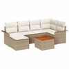 vidaXL Set Divano da Giardino con cuscino 7 pcs Beige polyrattan
