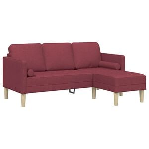 vidaXL Set di divani Rosso Vino 173 x 131 x 67 cm Poliestere