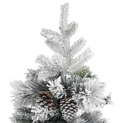 vidaXL Albero di Natale con Neve Floccata e Pigne 150 cm in PVC e PE