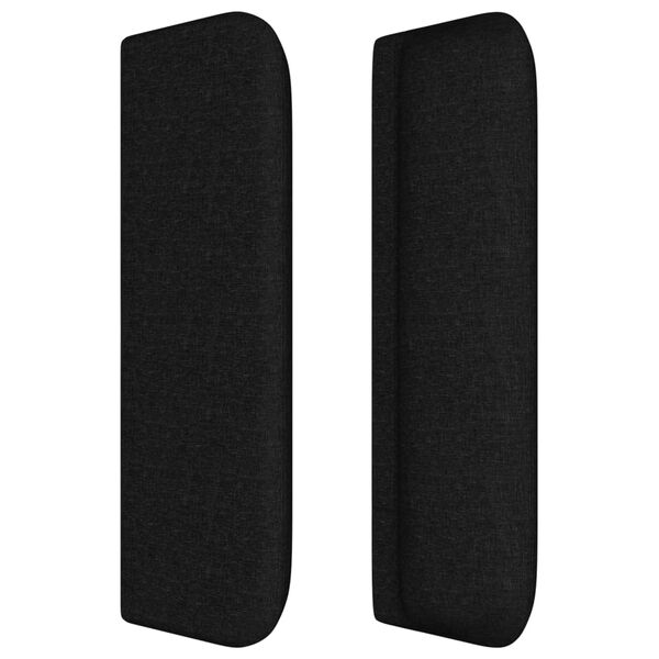 vidaXL Testiera ad Orecchio Nera 203x16x78/88 cm in Tessuto