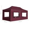 vidaXL Gazebo Professionale Pieghevole Alluminio con Pareti 6x3m Vino